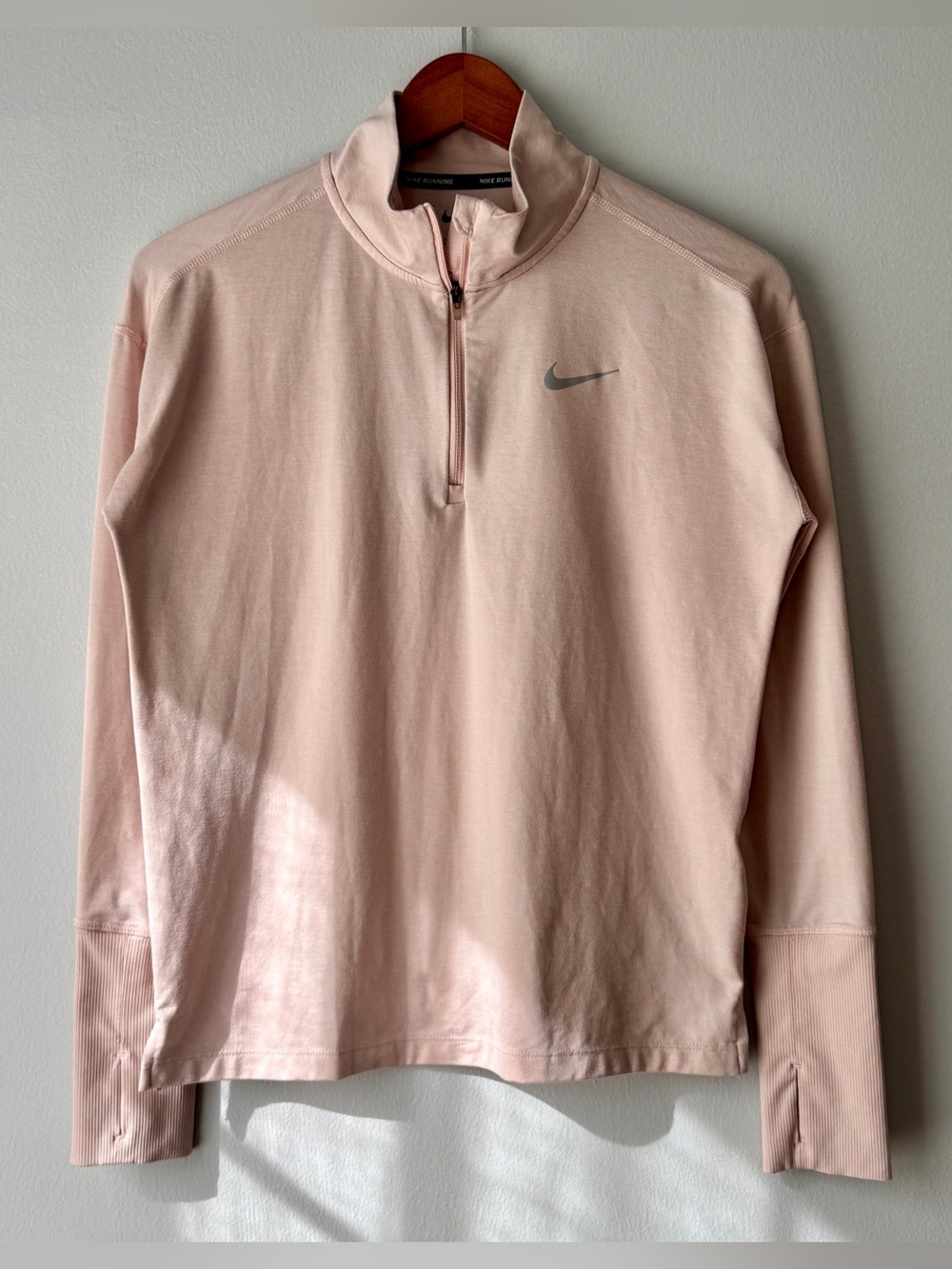 Nike Womens Dri-FIT Running Quarter Zip Pullover Size S Pink